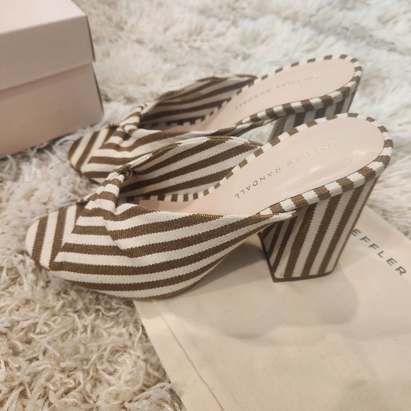 NIB Loeffler Randall Laurel Heeled Sandal in Striped Canvas Size 7.5 - Picture 7 of 11
